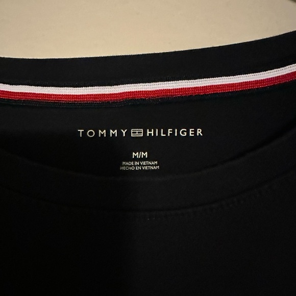 Tommy Hilfiger T Shirt dress navy blue red and white stripes on side - Picture 3 of 7